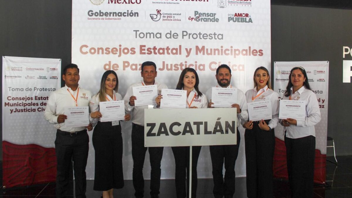 Zacatlán presente en toma de protesta del Consejo Estatal y los Consejos Municipales de Paz y Justicia Cívica