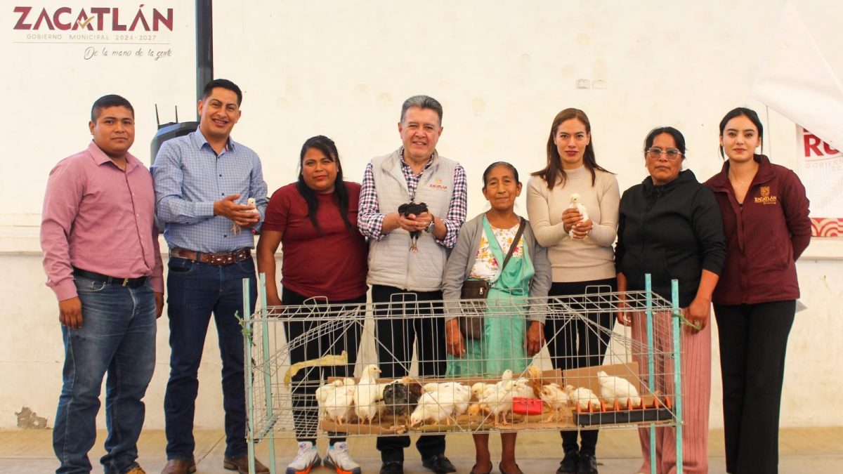 Ayuntamiento de Zacatlán entrega aves de postura en apoyo de la economía familiar